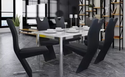 Moderní černé židle skvěle ozdobí vaši kuchyň nebo kancelář